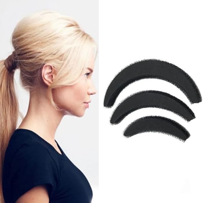 VANTOBEST 3PCS Back Bump it up Volume Hair Base Insert Tool Moon Shaped Sponge Foam Hair Volume DIY Bump it up Insert Styling Clip Stick Bun Maker Insert Tool Hair Increasing Tools (Large+Medium+Small) - Image 1